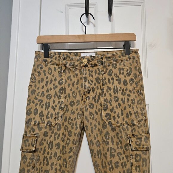 Frame Revolve Cheetah Cargo Skinny Pants - Picture 4 of 8